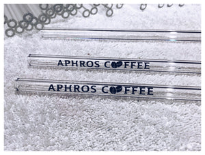 Aphros Coffee Reusable Glass Straw
